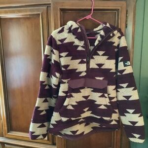 The North Face fleece  half zip hooded pullover size L